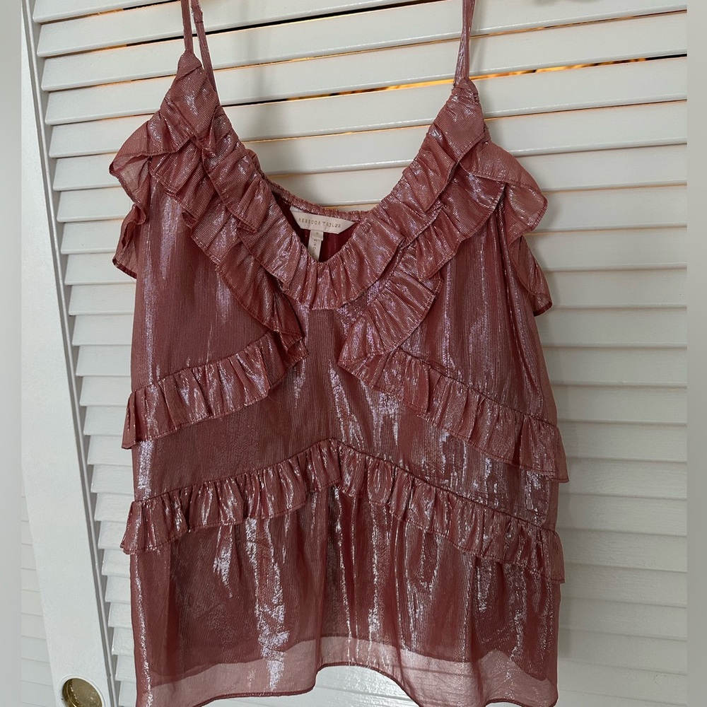 Rebeca Taylor shimmery tank top, size Small